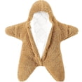 thumbnail image 2 of Kids Caca Newborn Starfish Onesie Warm Hooded Romper Jumpsuit Outfits, Sizes 2-9 Months, 2 of 4