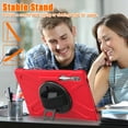 thumbnail image 7 of For Samsung Galaxy Tab S10 Ultra/S9 Ultra/S8 Ultra Case 14.6 inch SM-X920/SM-X910/SM-X900, 360 Hand Strap, Shoulder Strap, Kickstand, Rugged Drop Protection, Red, 7 of 7