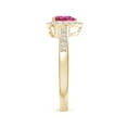 thumbnail image 3 of ANGARA Natural Pink Sapphire Halo Ring with Diamond Accents in 14K Yellow Gold for Women (Size-6mm) | September Birthstone, Anniversary, Jewelry Gift for Women | Natural Pink Sapphire Ring, 3 of 9