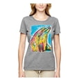 thumbnail image 2 of Wild Bobby Dean Russo Neon Colorfu Dolphin Animal Lover Women Graphic Tee, Heather Grey, XX-Large, 2 of 5