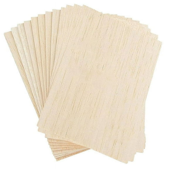 Wood Sheet for Crafts 20PCS Unfinished Sheets Thin Wooden Pieces Craft Board Blanks 150x100x2mm