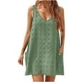 thumbnail image 2 of Gspmoly Robe pour Femmes, Mode Décontractée Aguichant Unie à Rayures Sans Manches à Col Rond Robe Débardeur pour Dames Robes d'Été pour Femmes Cadeaux de Vacances, 2 of 5
