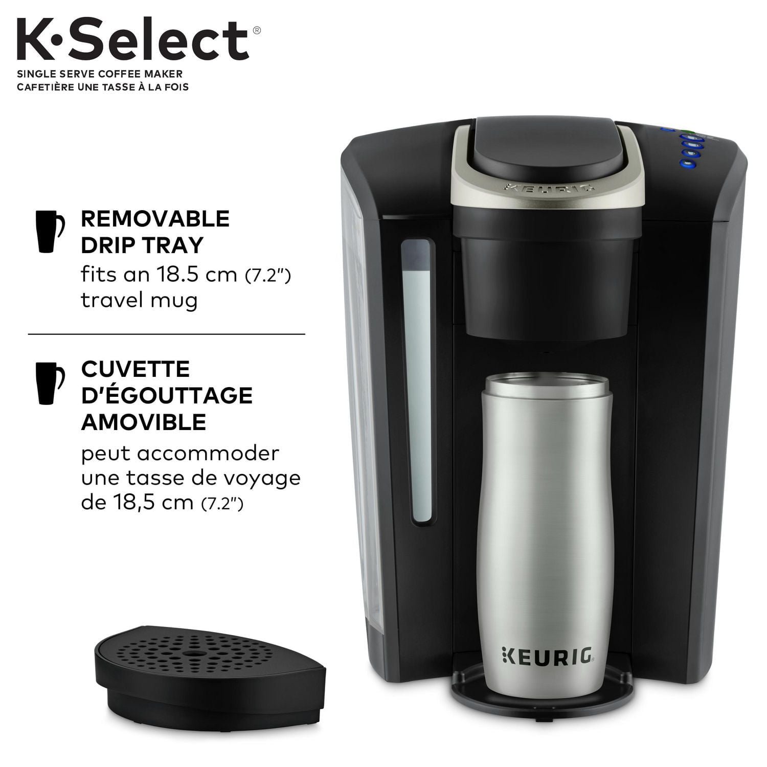 Keurig K-Select Cafetière à dosette K-Cup à portion unique, noir mat