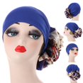 thumbnail image 3 of Turban Cap Leopard Cloth Flower Headgear Brimless Pure Color Scarf Hat for Spa, 3 of 10