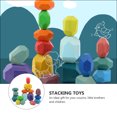 1 Set/16Pcs Kids Stacking Blocks Wooden Stone Building Blocks Stacking