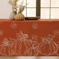 thumbnail image 3 of Nappe d'Automne Rectangulaire 60x102 Pouces, Décoration de l\'Action de Grâce Récolte d'Automne Orange Rouille Citrouille Feuille d'Érable, Nappe Résistante aux Taches Style Ferme pour Souper/fête des Fêtes, 3 of 7