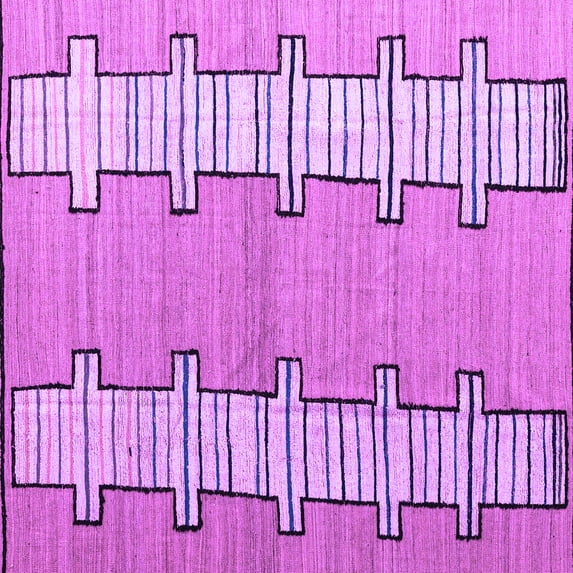 Ahgly Company Indoor Square Abstract Purple Modern Area Rugs, 5' Square
