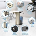 thumbnail image 6 of Automatic Soap Dispenser, Touchless Dish soap Dispenser 17oz/500ml with Upgraded Infrared Sensor, 5 Adjustable Soap Dispensing Levels, Liquid Hand soap Dispenser for Bathroom & Kitchen, Champagne Gold, 6 of 16