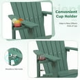 thumbnail image 5 of Gymax Patio HIPS Outdoor Weather Resistant Slatted Chair Adirondack Chair w/ Cup Holder Dark Green, 5 of 8