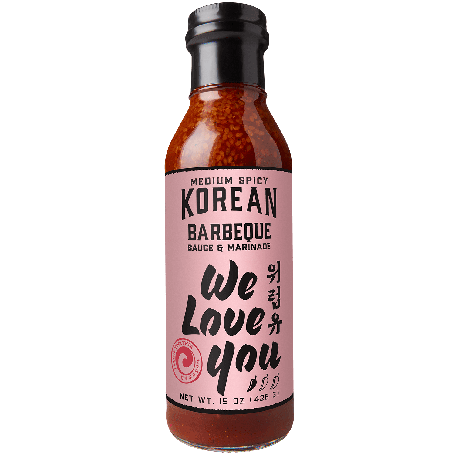 (4 pack) We Love You Medium Spicy Korean BBQ Sauce & Marinade, 15oz