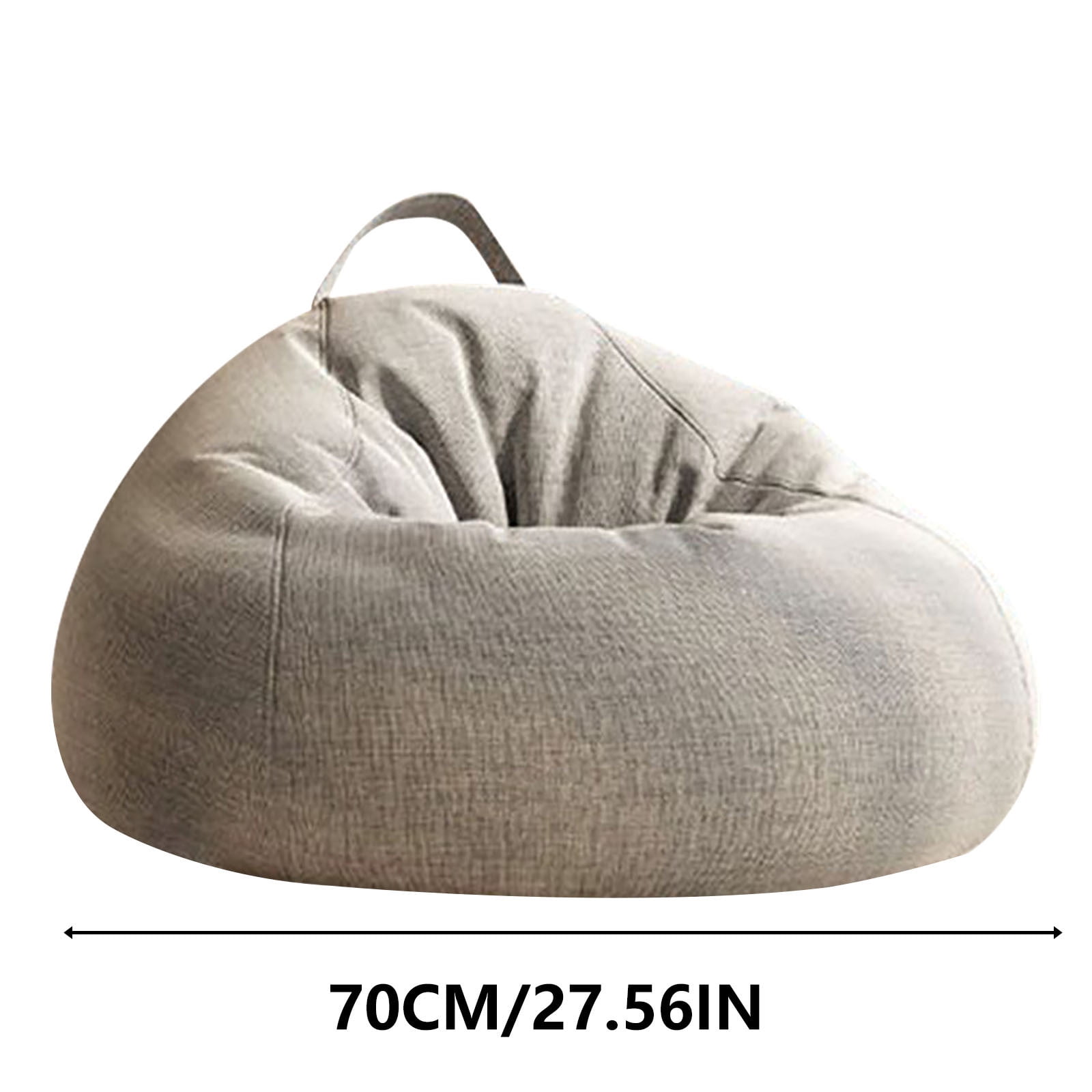 Bean Bag Chair 2.3Ft, Memory Foam Filled, Large Beanbag Chairs for Adults and Teens, Soft Sofa with Removable Flannel Cover, Round Couch for Living Room Bedroom College Dorm
