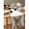thumbnail image 6 of Cute Brown Puppy Table Runner 48 Inches, Modern Dog Cartoon Watercolor Bed Runner Dresser Scarves Tabletop for Indoor Outdoor Parties/Ceremony/Banquet, 13" x 48", 6 of 8