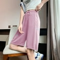 thumbnail image 2 of Women's High Waisted Wide Leg Shorts - Summer Casual Five Pocket Trousers | Yubnlvae | Women's Summer Thin And Loose High Waisted Straight Leg Casual Wide (Pink | L), 2 of 7