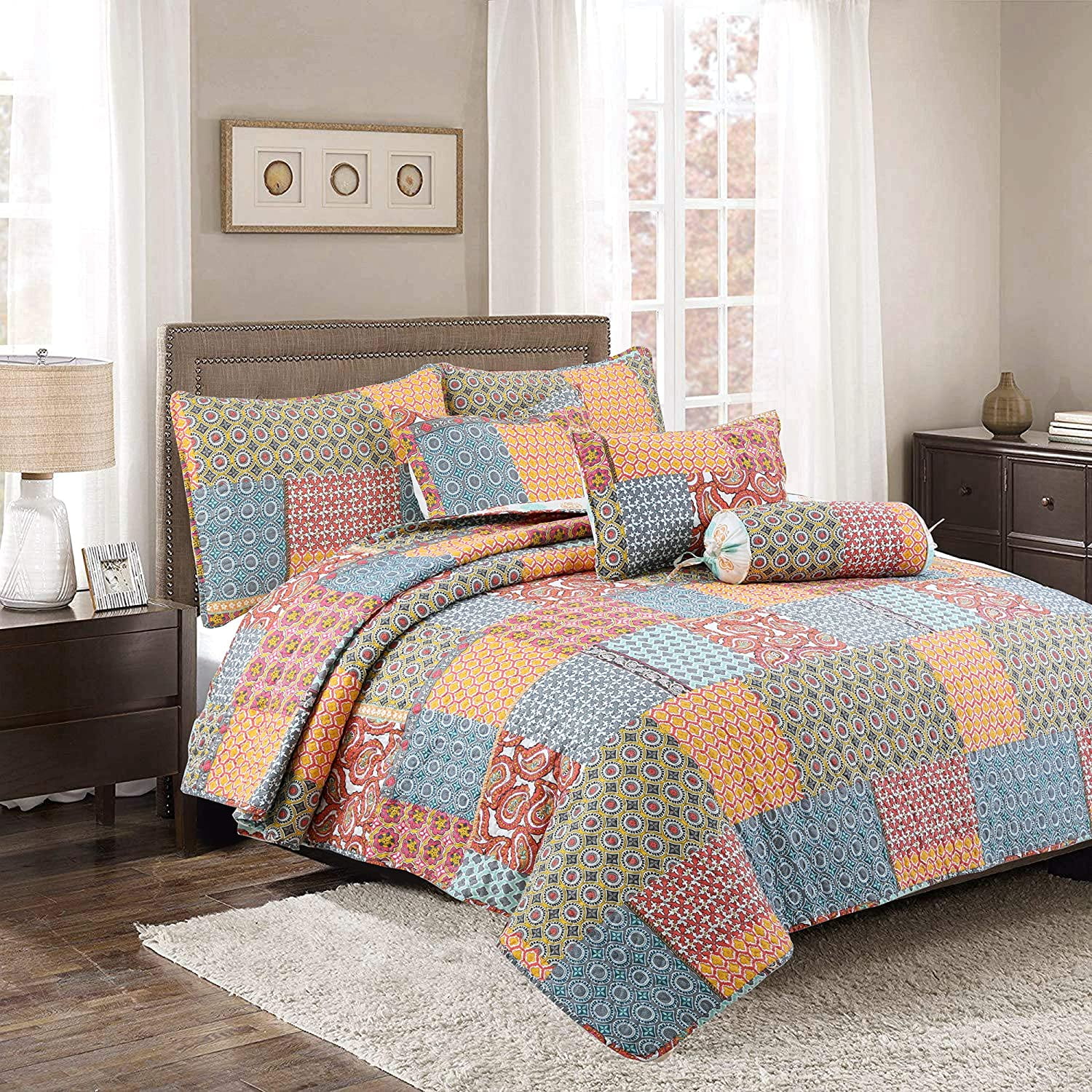 Cozy Line Home Fashions Reversible Quilt Bedding Set, Bedspread