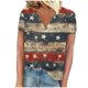 thumbnail image 2 of Fiudx Liquidación de Ahorros de Verano Tops con Cuello En V de Manga Corta Estampados Del Día de La Independencia para Mujer, 2 of 4