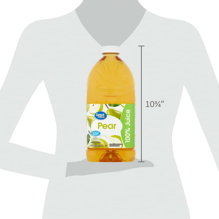 Great Value Pear 100% Juice 64 fl oz Shelf Stable Natural Fruit Juice with  Vitamin C - Walmart.com