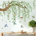 thumbnail image 6 of Large Hanging Vine Wall Decals, Tree Branch Green Leaf Flower Birds Stickers, High Coverage Wall Decorations for Living Room TV Background Bedroom, 6 of 6