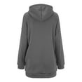 thumbnail image 5 of Plus Size Sweatshirts for Women Casual Zip Up Hoodies Tunic Long Jacket Outerwear with Pockets Grey L, 5 of 7