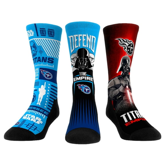 Rock Em Socks Stormtrooper & Darth Vader Tennessee Titans Three-Pack Star Wars Crew Socks Set
