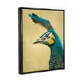 thumbnail image 4 of Stupell Industries Peacock Looking Left Animals & Insects Painting Black Floater Framed Canvas Art Print Wall Art, 17 x 21, 4 of 10