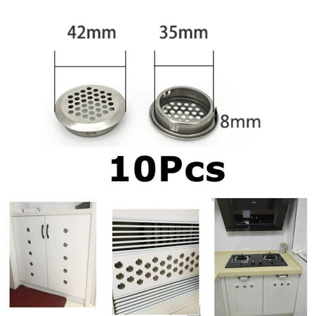 

10Pcs Air Vents Circular Vent Stainless Steel Round Vent Mesh Hole Louver For