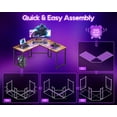 thumbnail image 4 of FeGemax 51 Inch L Shaped Gaming Desk, Corner Table Sturdy Workstation for Home Office, Writing, Gaming, Computer Desk for Small Space, Easy Assembly, Rustic Brown, 4 of 8