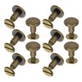 thumbnail image 5 of KAKOWELY Ensembles de Vis de Poteau de Reliure 10 Pcs Rivets de Cuir pour Reliure et Réparation de Sac Vis à Tête Plate Rondes pour Fournitures de Bricolage, 5 of 5