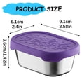 thumbnail image 4 of Stainless Steel Food Storage Container, Small Lunch Container Snack Box with Patterned Silicone Lid, Reusable Condiment Storage Cup for Home, Travel & Meal Prep, 1pc, 3.72 fl oz, 4 of 9