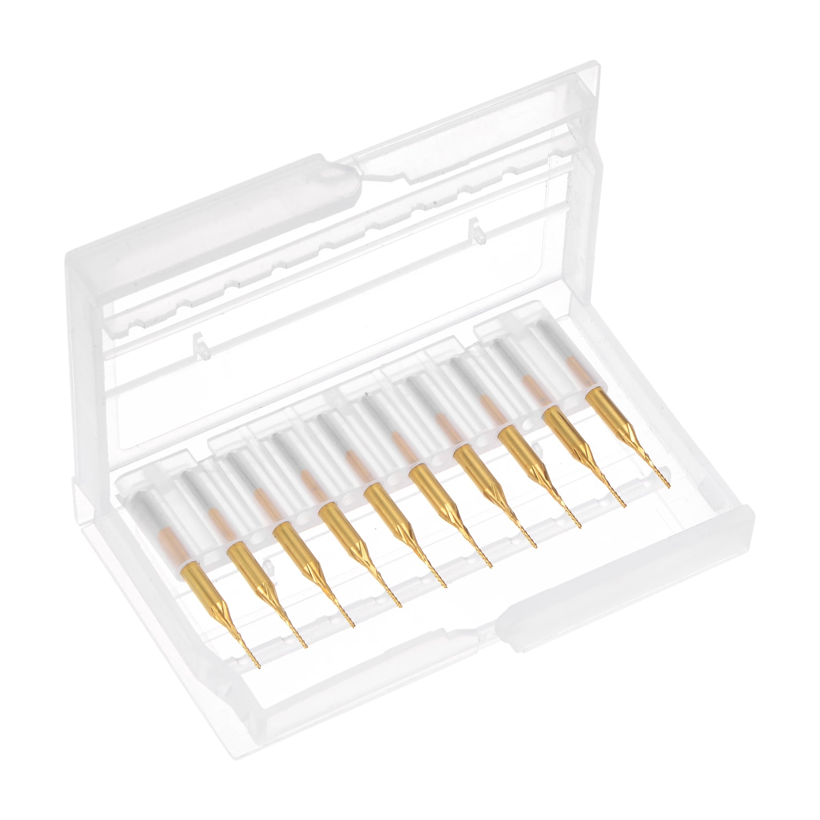 Uxcell  0.028'' Coat Carbide End Mill Engraving Milling Cutter CNC Router Bits Titanium Silver Tone 10Pcs