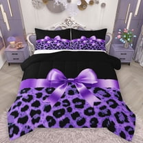Homewish Cartoon Ribbon Bowknot 3-Piece Full Size Comforter Sets For Children Teens Girls,Abstract Cheetah Print Bedding Comforter Set,Dreamy Princess Lightweight Bedding Sets