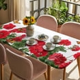 thumbnail image 3 of Red Spring Floral Table Cloths for 5 Foot Rectangle Tables, Butterfly Farmhouse Patio Waterproof Elastic Fitted Tablecloths, Washable Rectangular Table Cover for Camping, 3 of 8