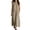 Khaki, variant on Womens Summer Midi Casual Dresses Sleeveless Round Neck Loose Beach Vacation Sundress with Pockets