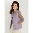 thumbnail image 3 of Wenseny Women’s Quilted Down Puffer Vest Warm Button Outerwear Padded Coat Purple L, 3 of 8