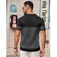 thumbnail image 4 of COOFANDY Men's Striped Polo Shirt Casual Knit Short Sleeve Golf Shirts Lightweight Fashion Collared T Shirts, 4 of 6