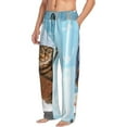 thumbnail image 2 of Xecao Funny Cat Taking a Bath Men's Straight Lounge Pajama Pants: The Ultimate in Comfortable Sleepwear, 2 of 9