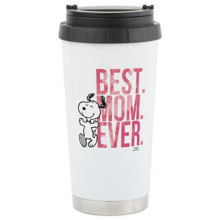 CafePress - Snoopy Best Mom Ever Stainless Steel Travel Mug - Stainless Steel Travel Mug, Insulated 16 oz. Coffee