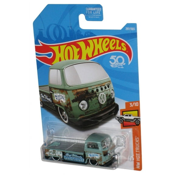 Hot Wheels HW Trucks 3/10 (2017) Volkswagen T2 Pickup Green Toy 297/365