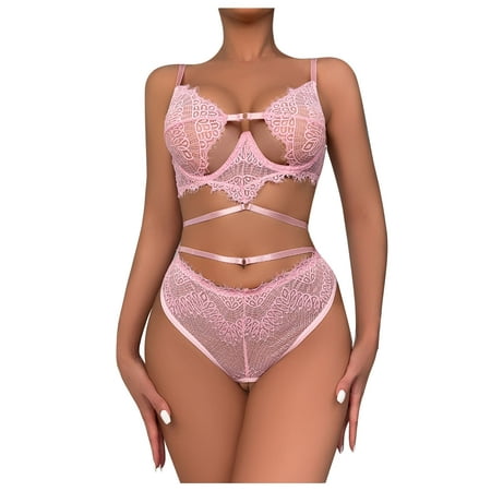 

Tarmeek Women s Sexy Lingerie Valentines Ladies Fashion Sexy Cute Lingerie Hollow Lace Flowers Ruffles Sexy Underwear Thong Garter Belt Suit Teddy Babydoll Bodysuit Lingerie for Women Sexy Naughty