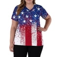 thumbnail image 3 of US 250th Anniversary Scrub Tops Women Patriotic Star Print Tops for Women Short Sleeve Nursing Uniforms 4th of July Medical Plus Size Scrub T Shirts, 3 of 5