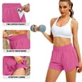 thumbnail image 4 of Rosvigor Womens Athletic Shorts High Waisted Running Shorts Gym Workout Shorts with Pockets, 4 of 6