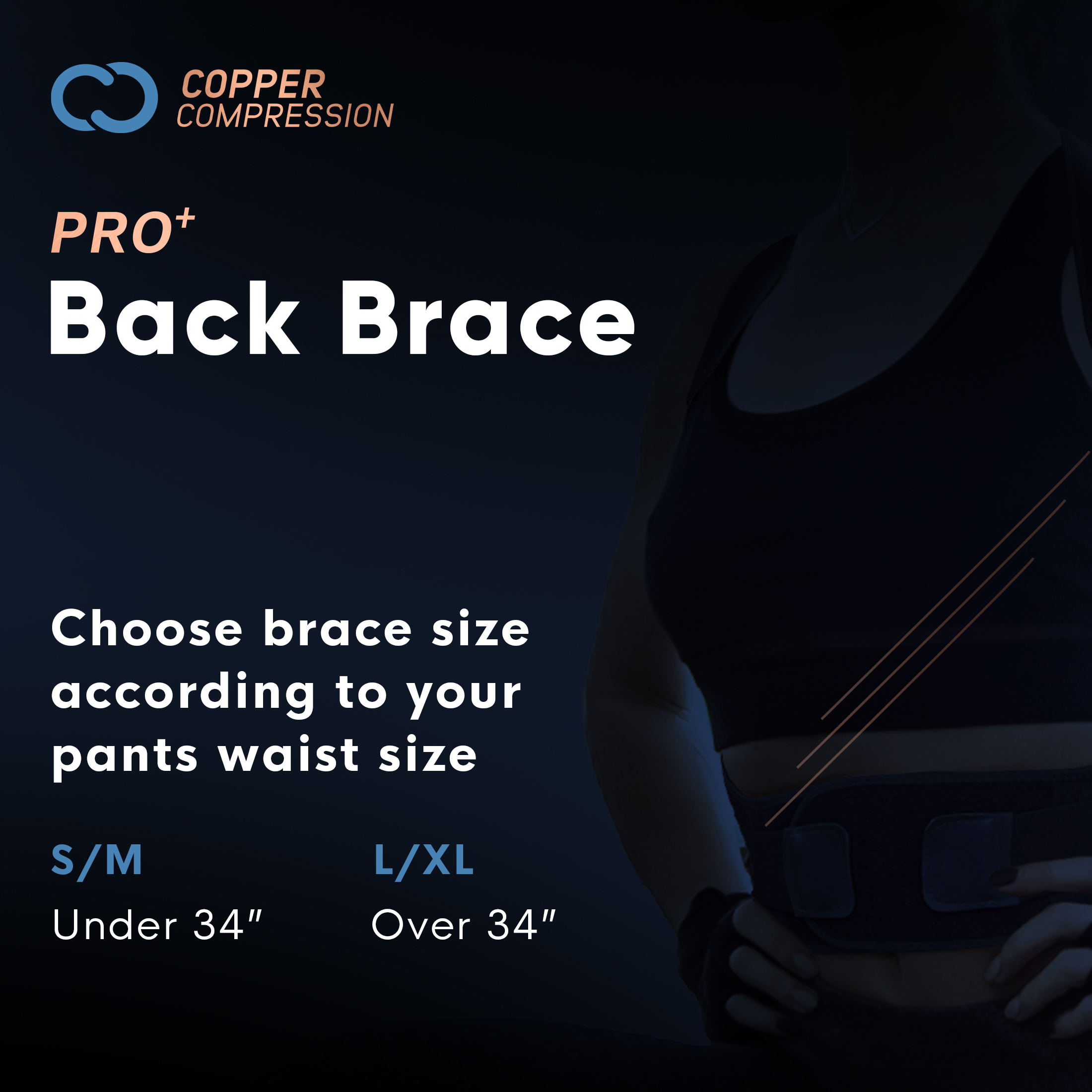 Copper Compression Pro+ Back Brace Support L-XL photo 7