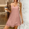thumbnail image 4 of cocolona Womens Summer Halter Dress Sleeveless Ruffle Flowy Mini Dress Casual Solid Color Vacation Beach Sundress, 4 of 7