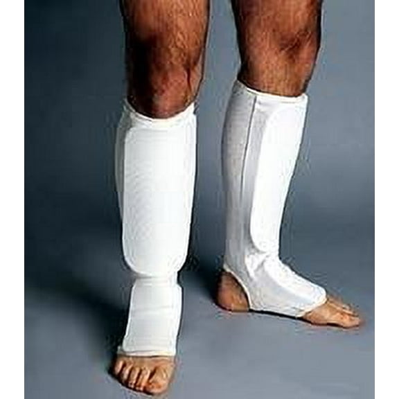 ProForce Deluxe Combination Cloth Shin/Instep Guard – White - Medium