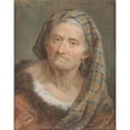 thumbnail image 3 of Giuseppe Nogari 20x24 Black Modern Framed Museum Art Print Titled - An Elderly Woman in a Striped Shawl (1740-1743), 3 of 5