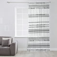 thumbnail image 3 of Boho Black White Modern Stripes Semi Sheer Curtains Drapes for Living Room, Bedroom, French Doors Window 72 Inches Long, Farmhouse Abstract Art Rod Pocket Chiffon Curtain Drapery Voile Drape Panel, 3 of 6