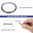thumbnail image 2 of Unique Bargains 3/32" (2.5mm) 50ft (15M) 304 Stainless Steel Cable Wire Rope 7x7 Strands, 2 of 5