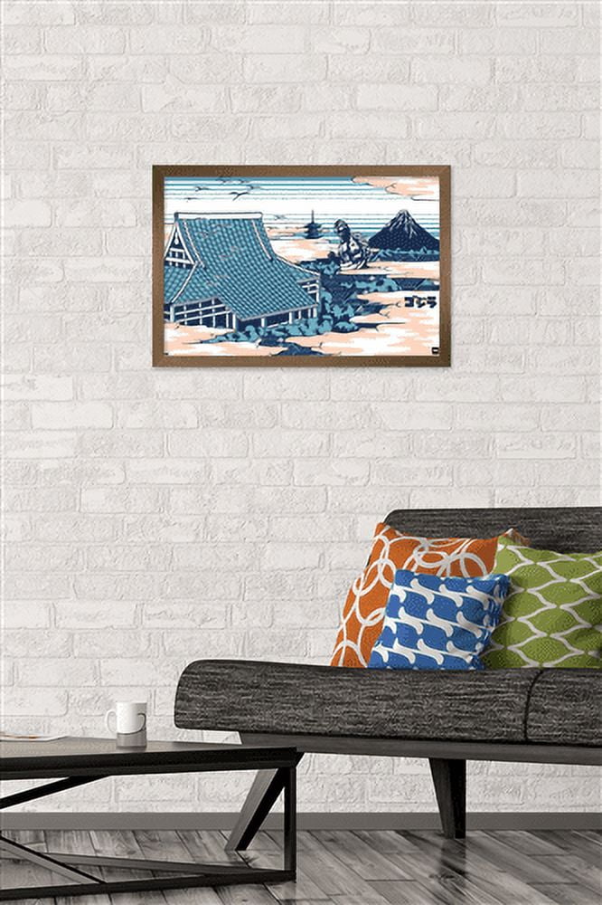 Godzilla - In the Clouds Wall Poster, 14.725" x 22.375", Framed