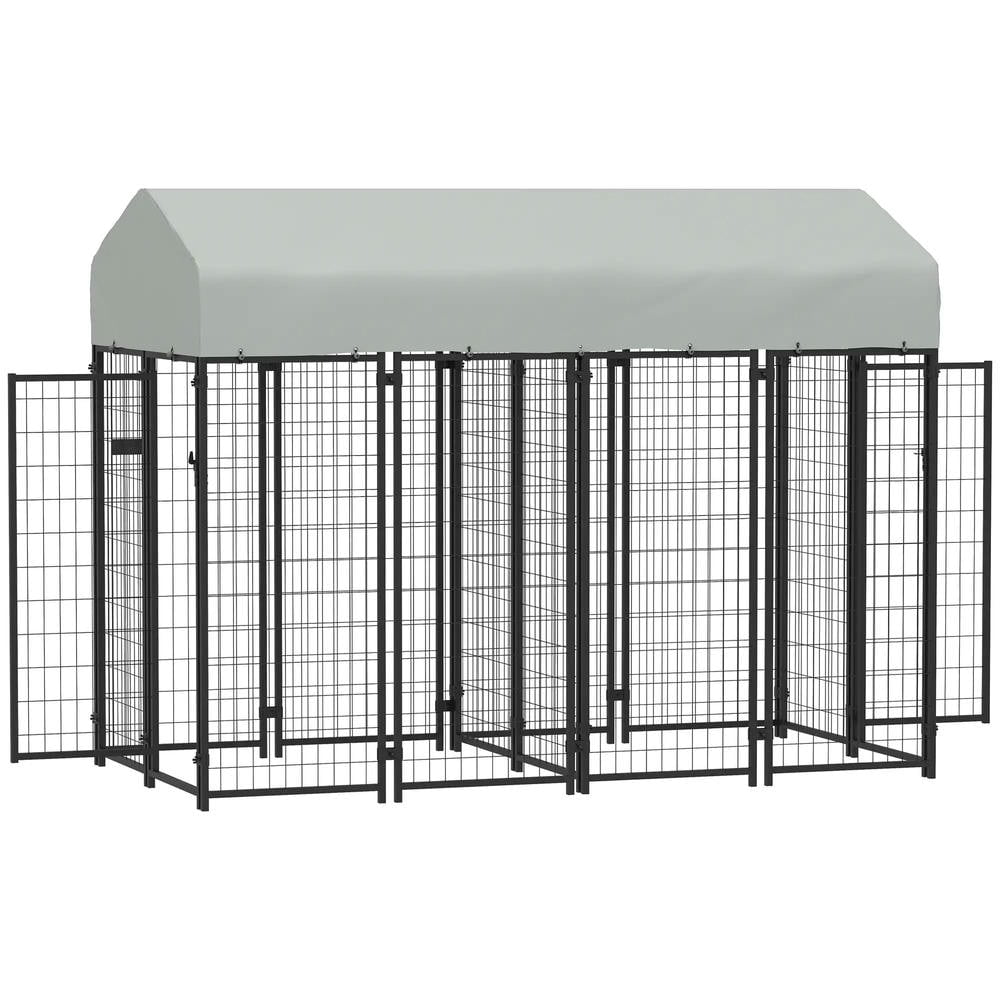 Barara King Dog House,Pet House,Outdoor Dog Kennel with Two-Room Design, Water-Resistant & Sun-Proof Cover