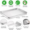 thumbnail image 2 of Stainless Steel Food Baking Tray, Nonstick Baking Pans, Cooking Sheet, Steamed Sausage Dish Rectangle Fruit Plate Pizza Bread Pastry Storage Tray, Bakeware Tool, 15.75x11.8x0.98 inch, Set of 2, 2 of 5