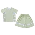 thumbnail image 6 of NAISIBABY Girls Athletic Outfit Sets, Sun Protection Quick Dry Short Sleeve T-Shirt & Shorts Summer Breathable Activewear 2-Piece Green Size 11, 6 of 7
